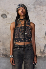 R13 Overall Bustier Black Bandana