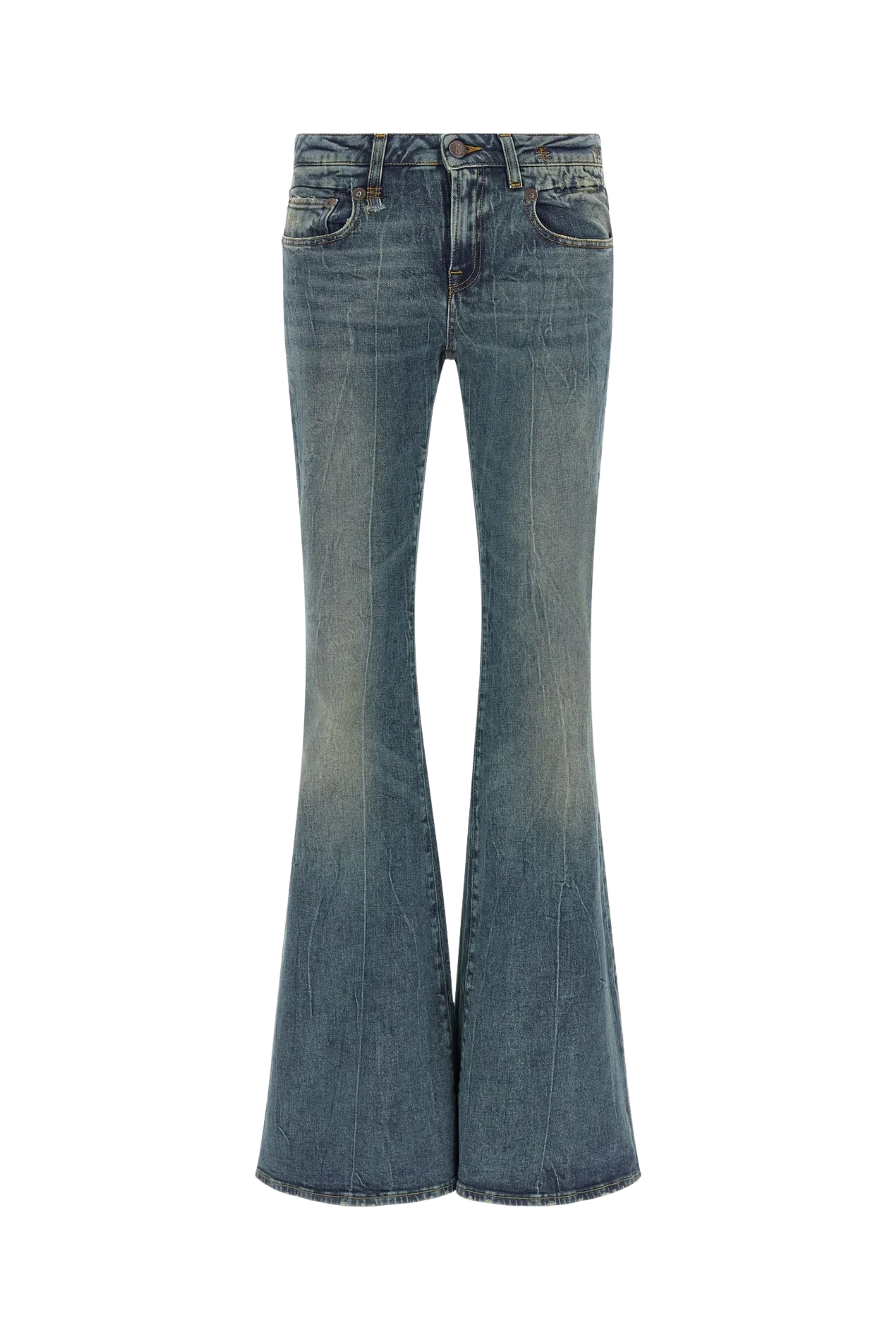 R13 Overflow Boy Flare Jean Kelly Blue Stretch 