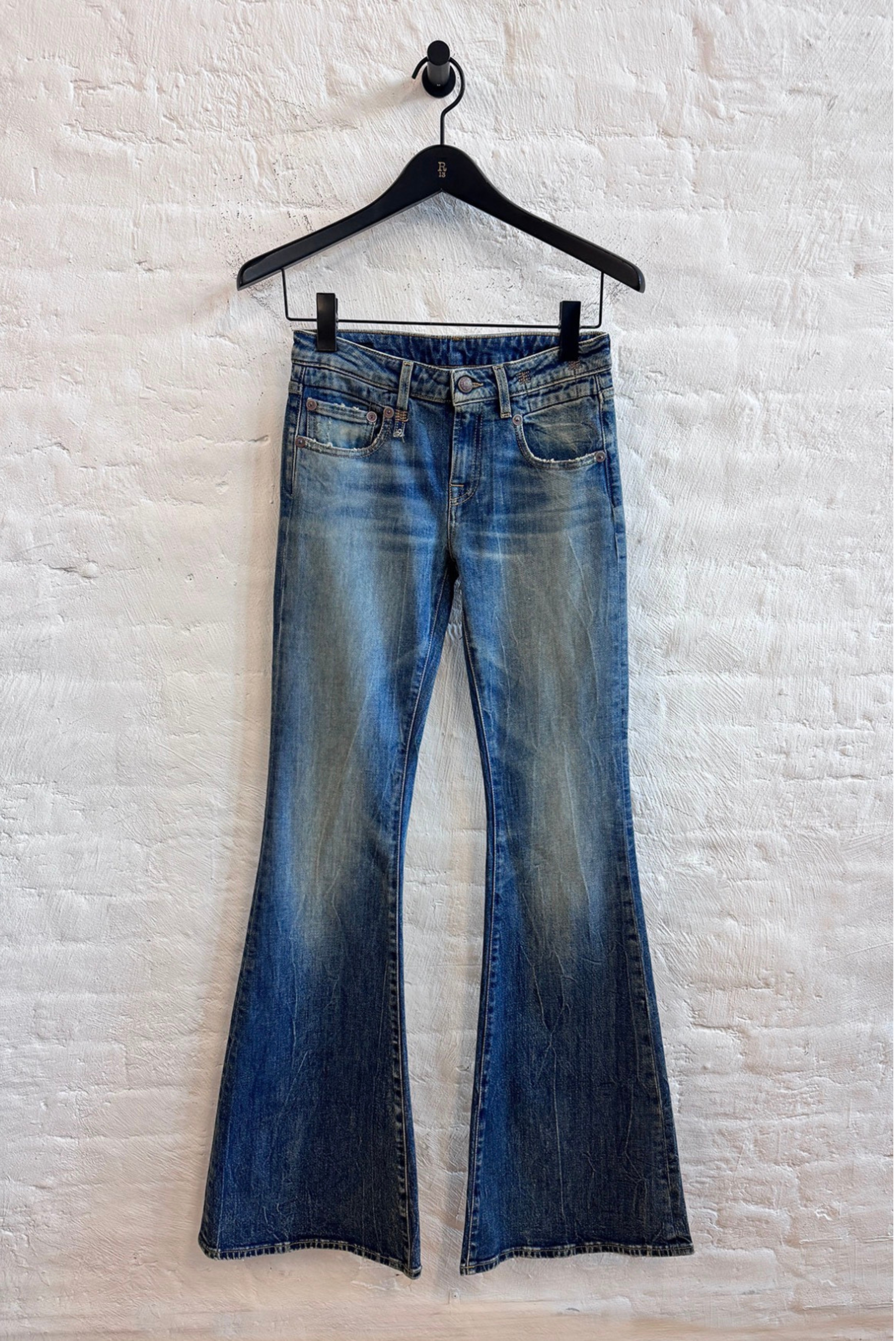 R13 Overflow Boy Flare Jean Kelly Blue Stretch 
