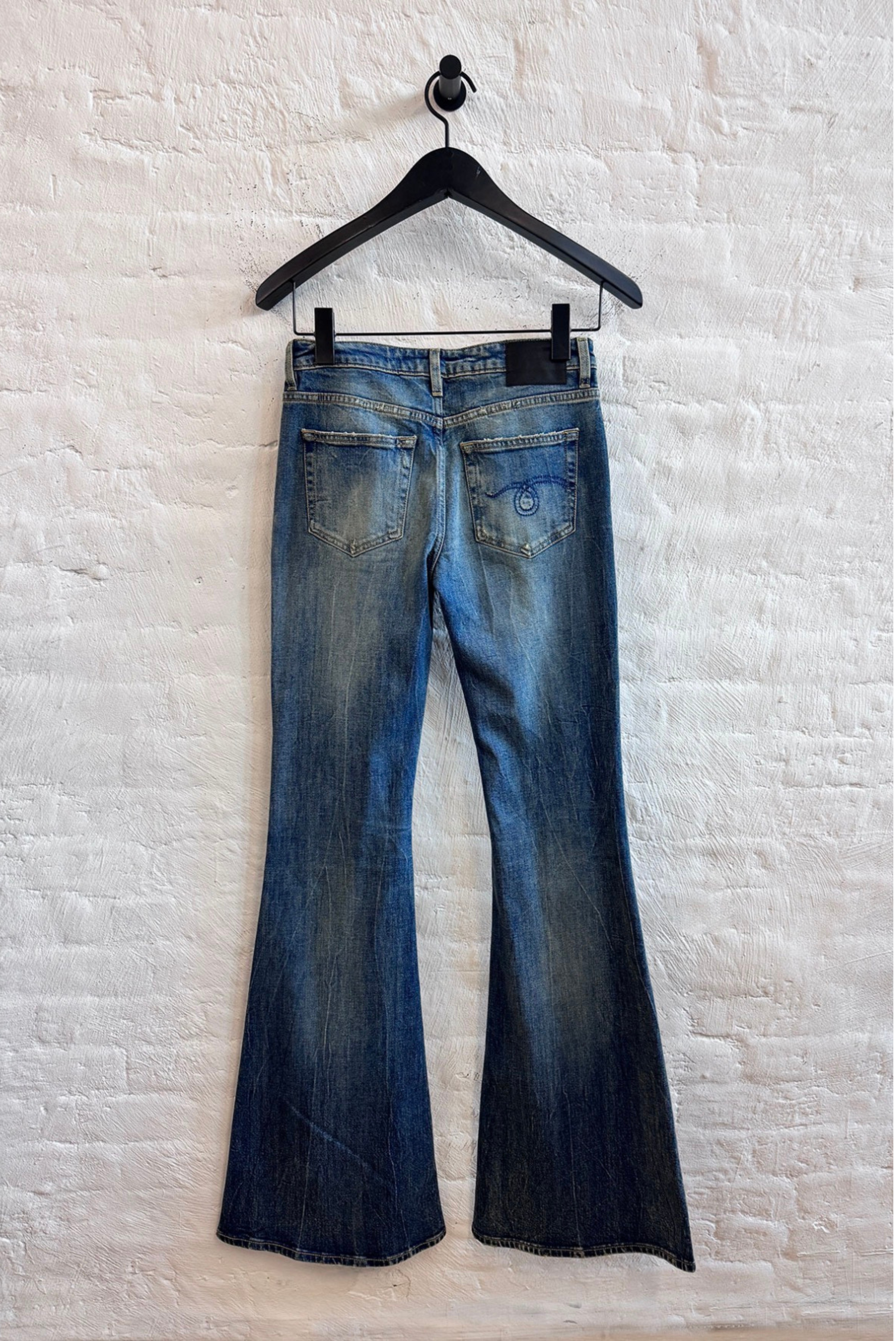 R13 Overflow Boy Flare Jean Kelly Blue Stretch 