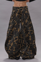 R13 Siouxsie Field Cargo Jean Multi Brown Leopard 