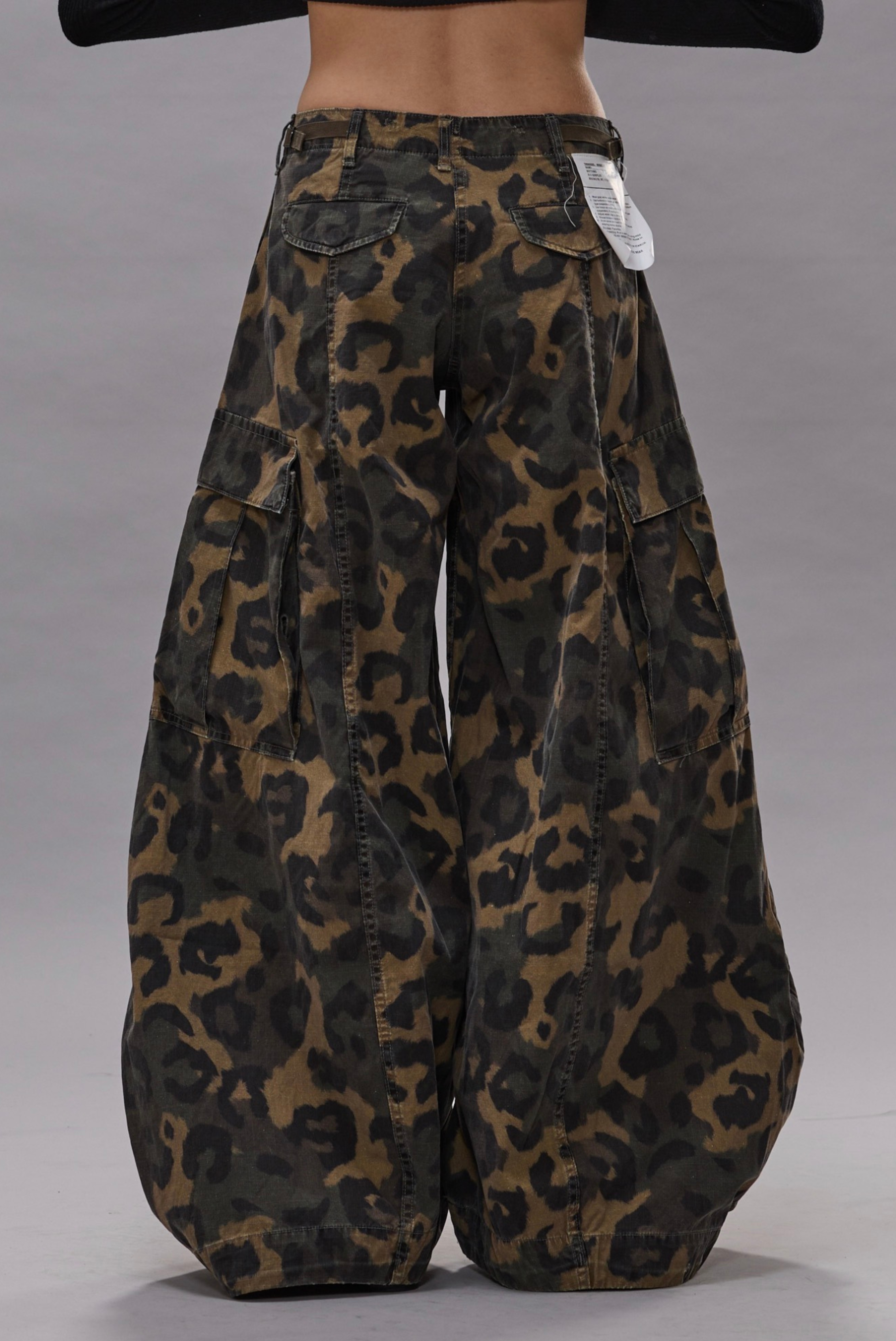 R13 Siouxsie Field Cargo Jean Multi Brown Leopard 