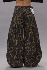 R13 Siouxsie Field Cargo Jean Multi Brown Leopard 