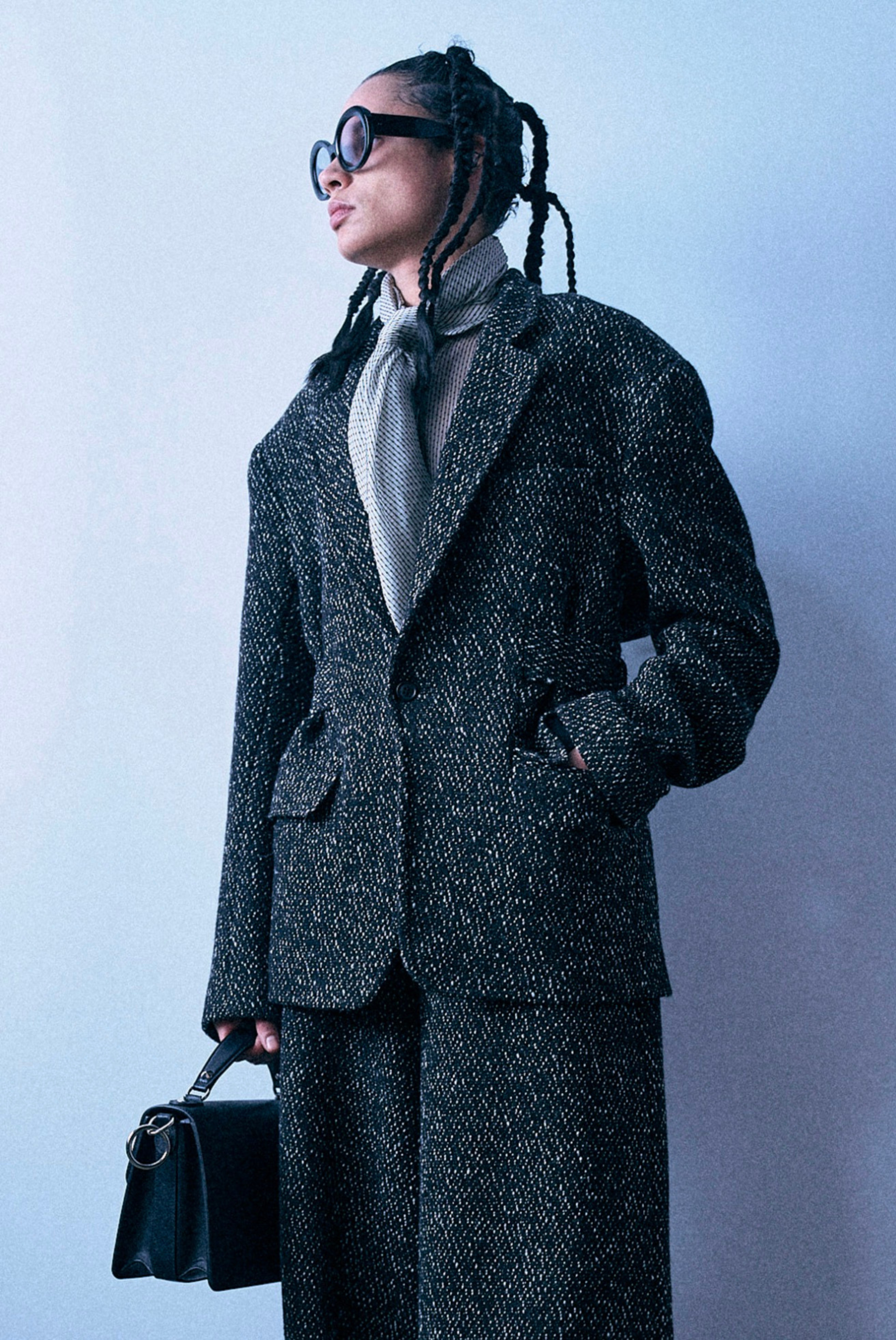 R13 Trench Vent Blazer Marled Black