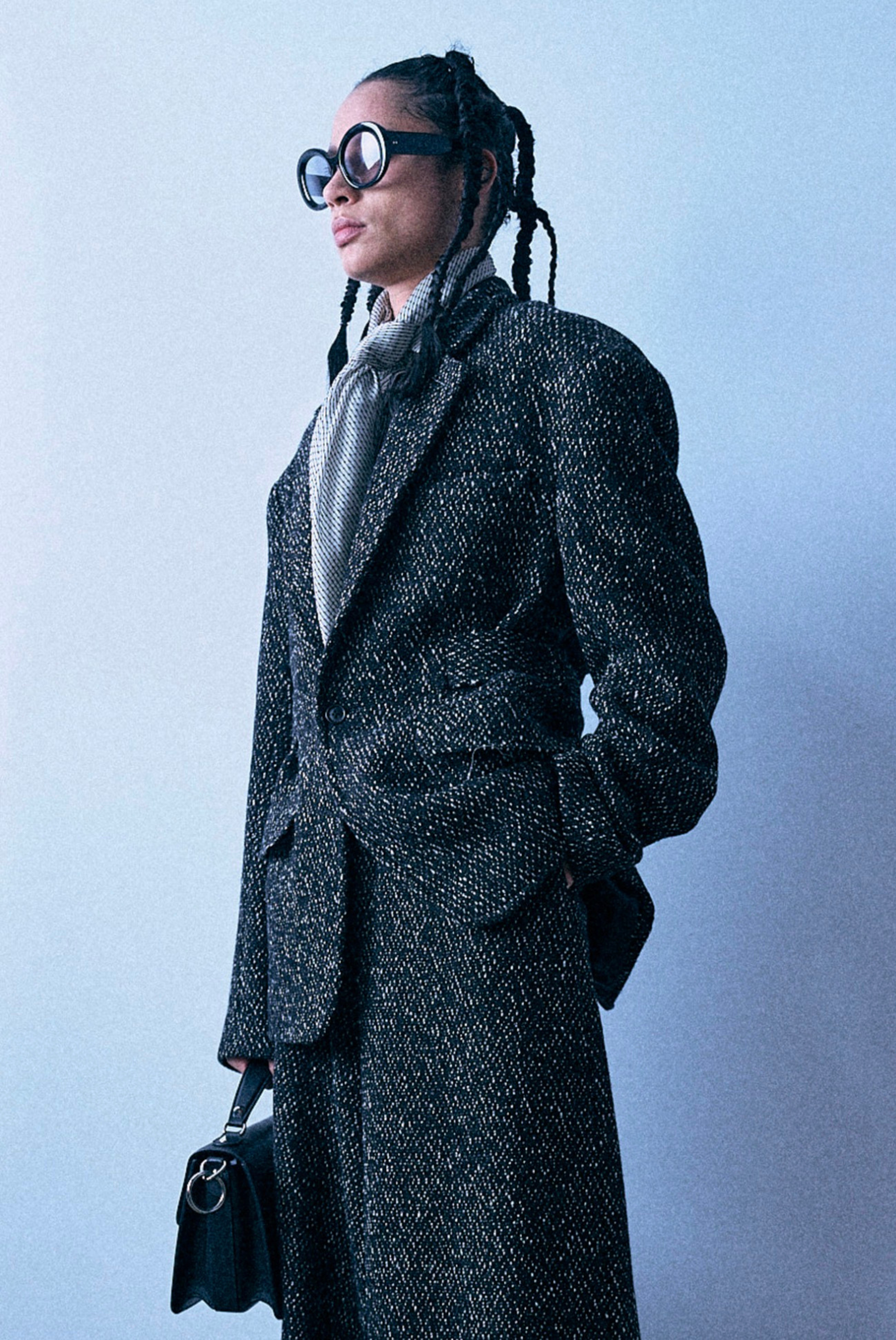 R13 Trench Vent Blazer Marled Black