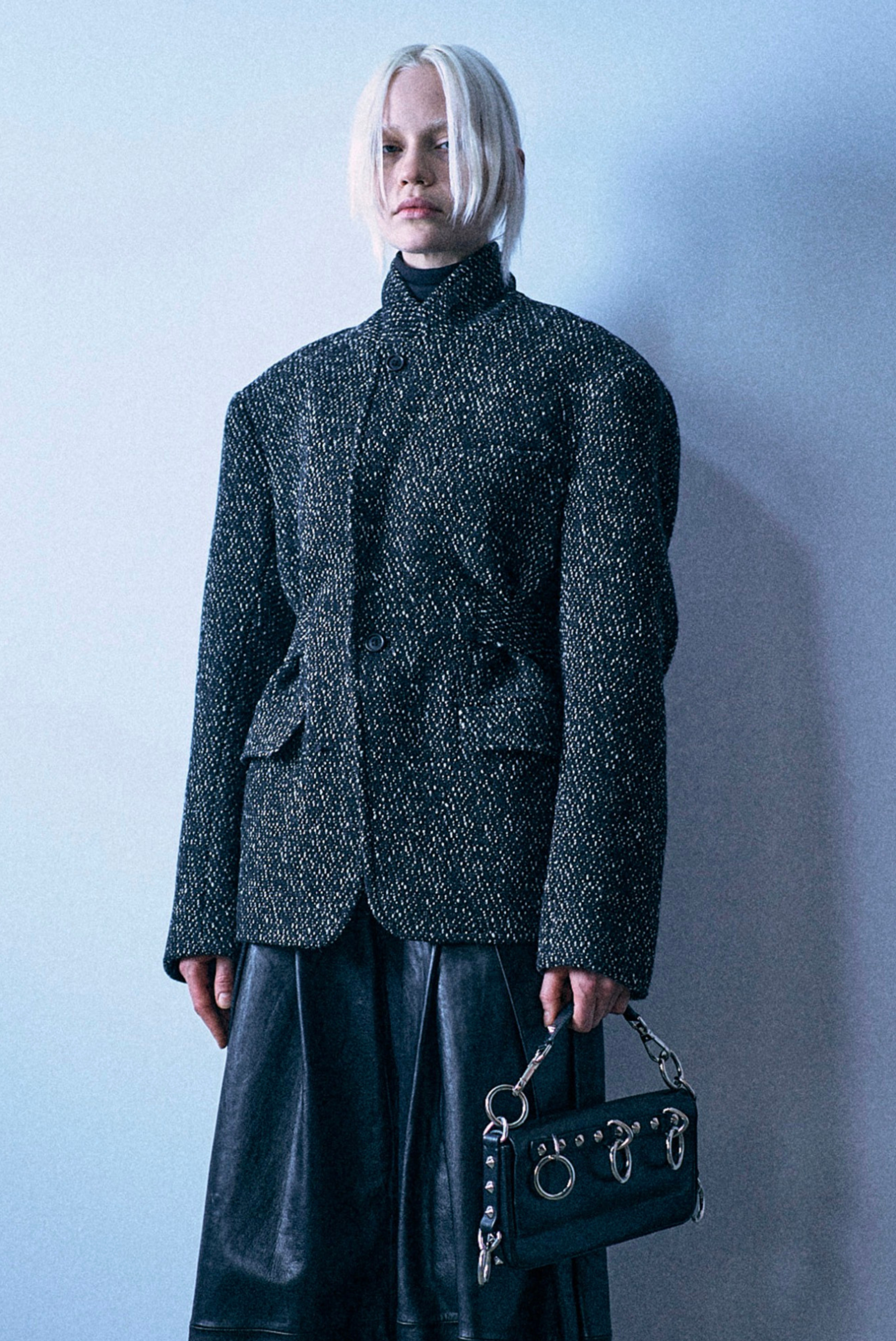 R13 Trench Vent Blazer Marled Black