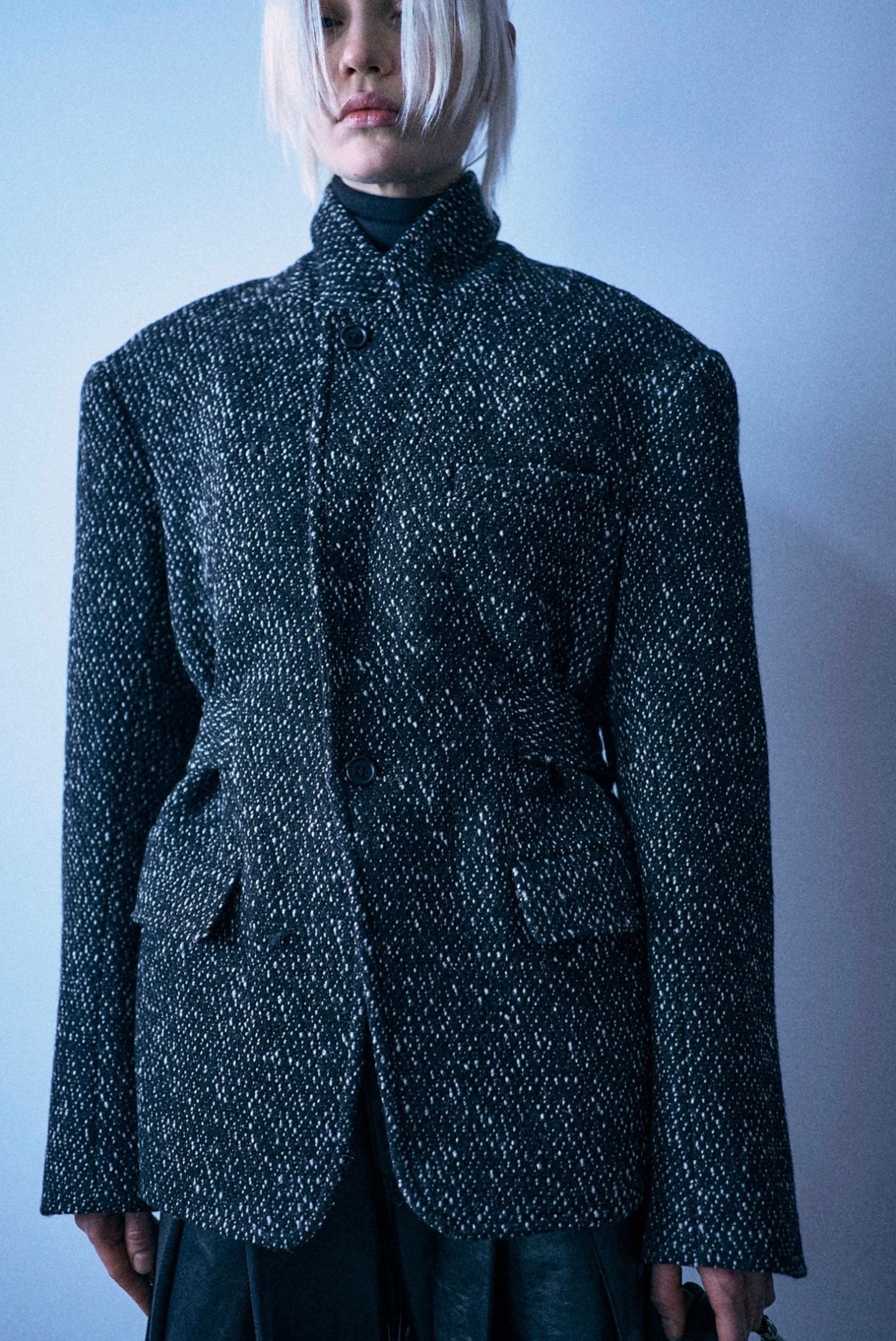 R13 Trench Vent Blazer Marled Black