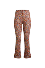 Straight Leg Trousers With Bead and Sequin Embroidery Rust