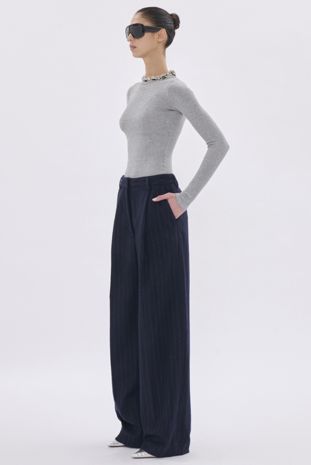 The Latest E-Axel Pinstripe Tailored Trousers