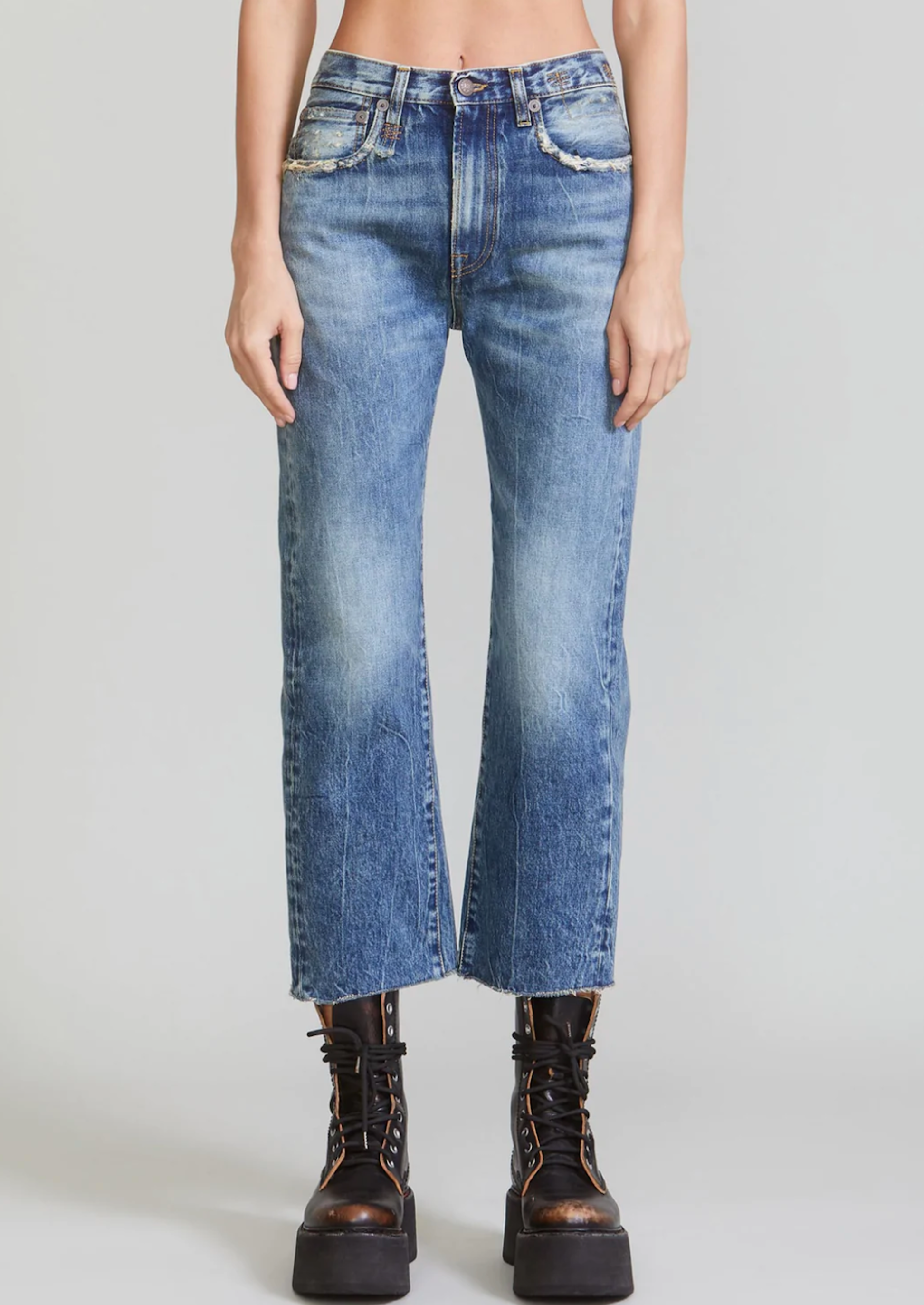 R13 Courtney Slim Jean in Dirty Kelly