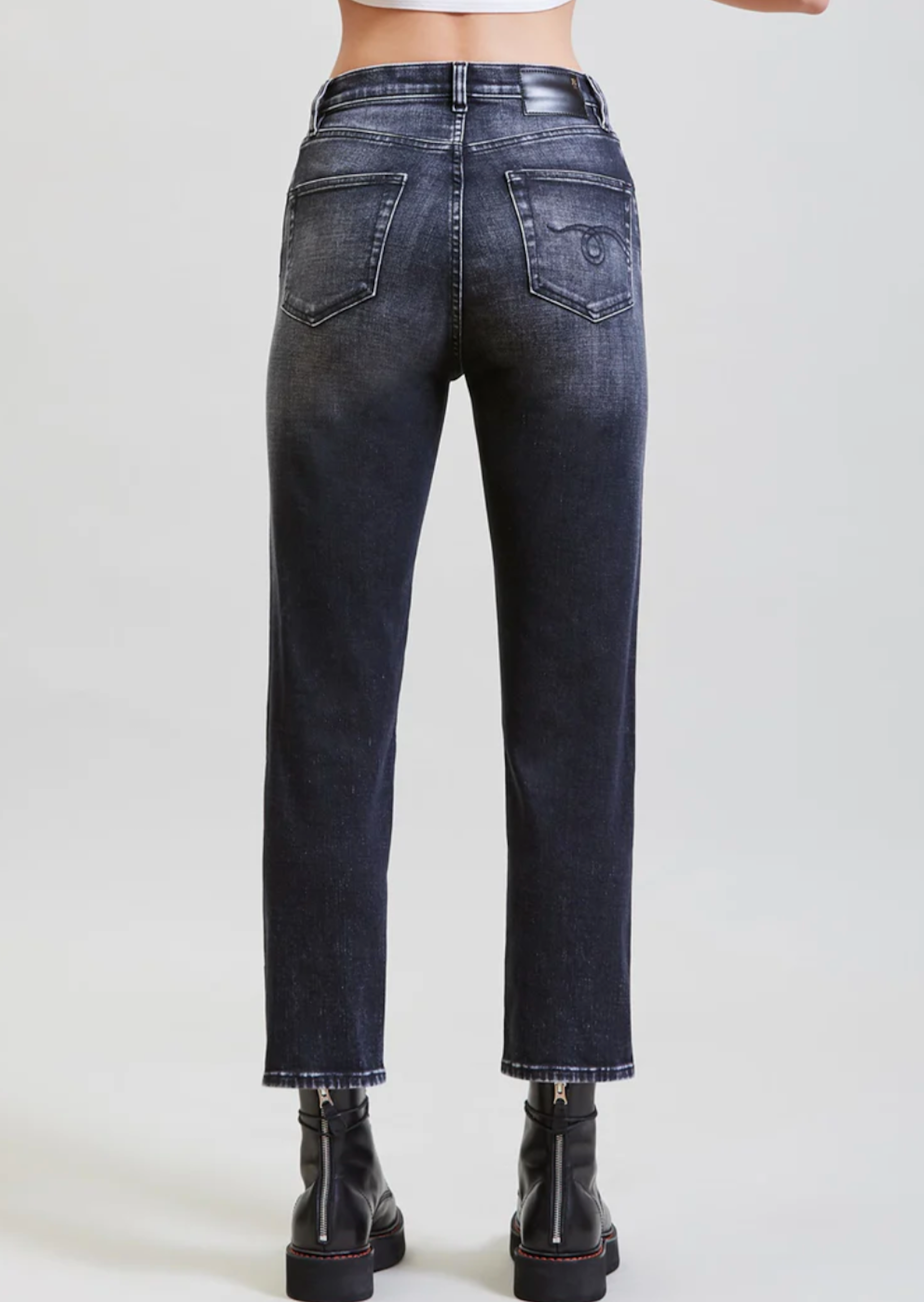 R13 Shelley Slim Jean in Morrison Black