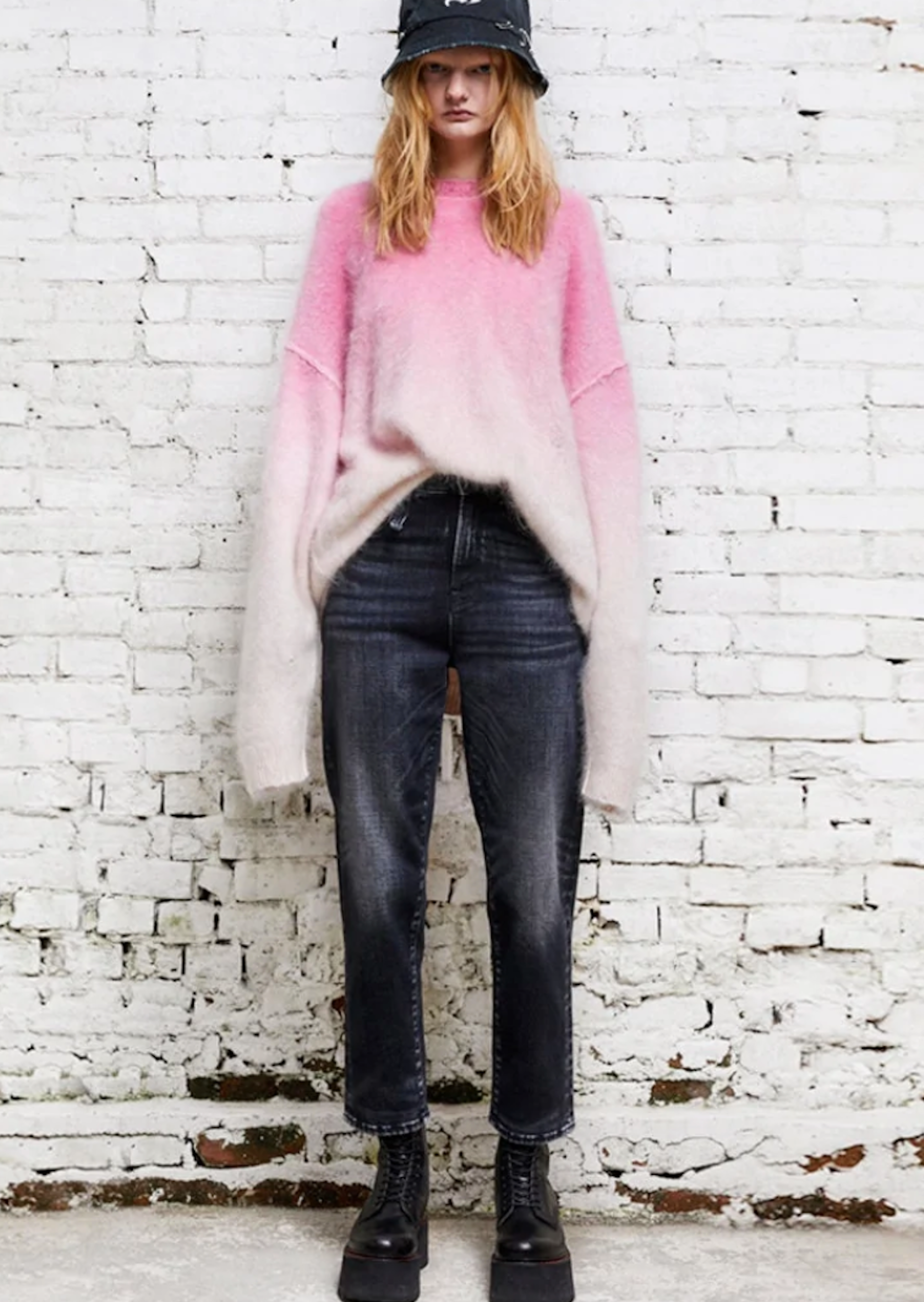 R13 Shelley Slim Jean in Morrison Black